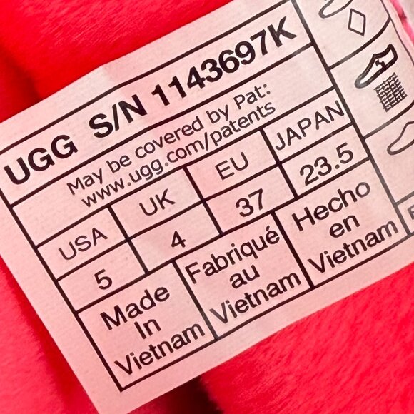Youth Size 5 - UGG Classic BRELLAH MINI Rain/Winter Girls Boots - Super Coral - Picture 6 of 6